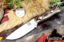 Bark River Knives: Bravo Necker 2 - CPM-S45VN - Snakeskin Burgundy Canvas Micarta - Black Liners