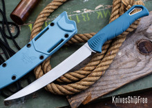 Benchmade Knives: 18010 Fishcrafter - Depth Blue Santoprene - 7" Trailing point - CPM-MagnaCut