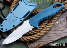 Benchmade Knives: 18040S Undercurrent - Depth Blue Santoprene - Sheepsfoot - CPM-MagnaCut - Partially Serrated