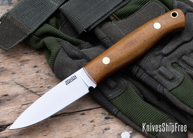 Lishen Knives: Lynx - Full Flat Grind - Natural Canvas Micarta