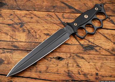 RMJ Tactical: Lady Death - Trench Knife - Dirty Olive G-10 - CPM