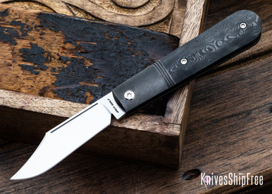 Jack Wolf Knives: Big Bro Jack - Black Dunes FatCarbon - Titanium
