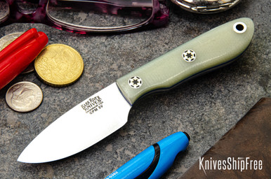 Bark River Knives: PSK - CPM 3V - Dune G-10 - Blue Liners - Mosaic