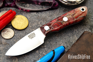 Bark River Knives: PSK - CPM 3V - Firegazer Voodoo Resin - Red Liner
