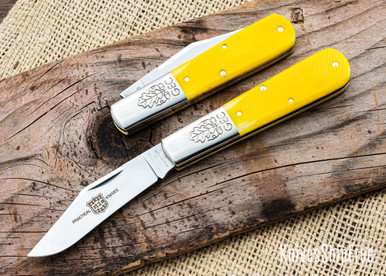 Great Eastern Cutlery: #86 Boom Town Barlow - Yellow Sawcut Bone