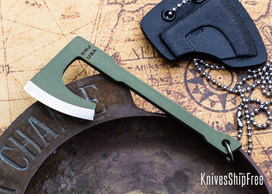 RMJ Tactical: Mortifer Mini Tomahawk - Crocodile Green Cerakote