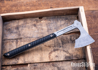 RMJ Tactical: Raven - Textured Black G-10 - 80CrV2 - Acid Etched
