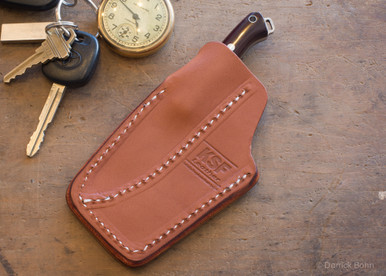 KSF Pocono Leather Fixed Blade Pocket Sheath w/ Flashlight Pocket