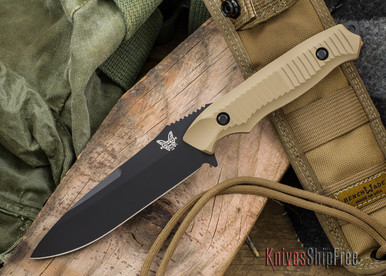 Buy Benchmade Knives: 140BKSN Nimravus - Fixed Blade - Tan Aluminum ...