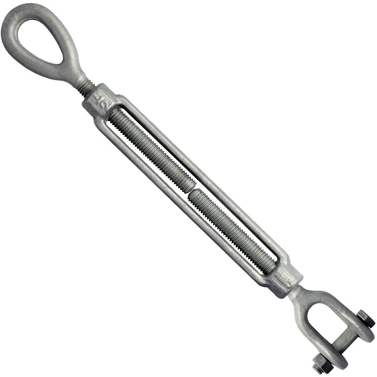 Forged Eye & Jaw Turnbuckle 1/2" x 12" - Hot Dip Galvanized