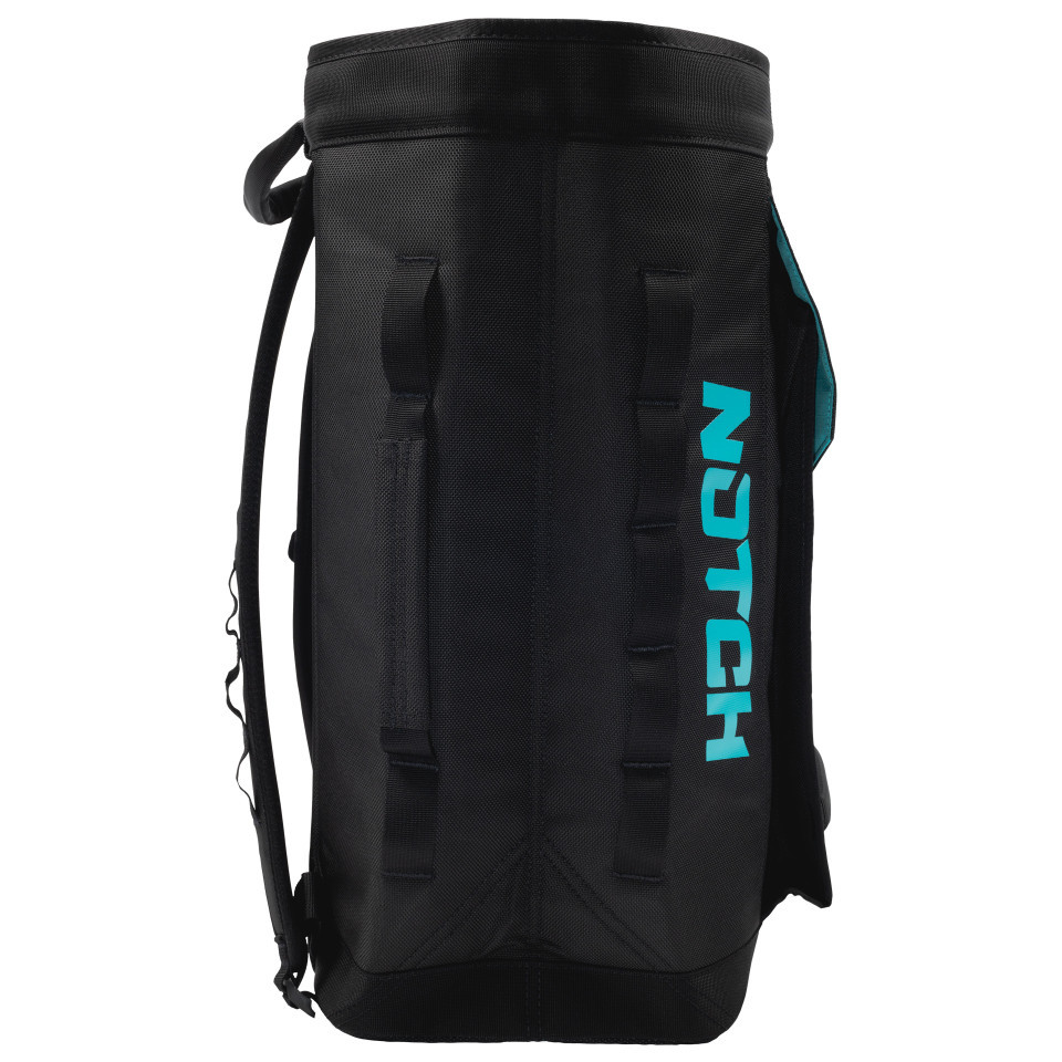 The Approach Bag is a rectangular, free-standing gear bag with an updated design for more storage options. It offers a 50L carrying capacity, with webbing loops throughout the bag for more external storage options.