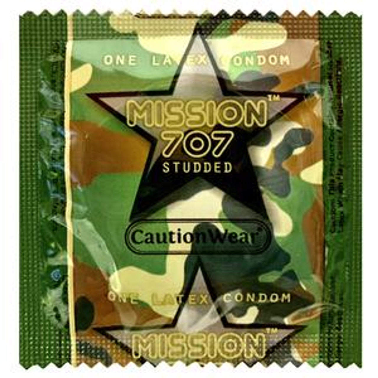 Buy Caution Wear Mission 707 Studded Condoms Online | CondomsFast