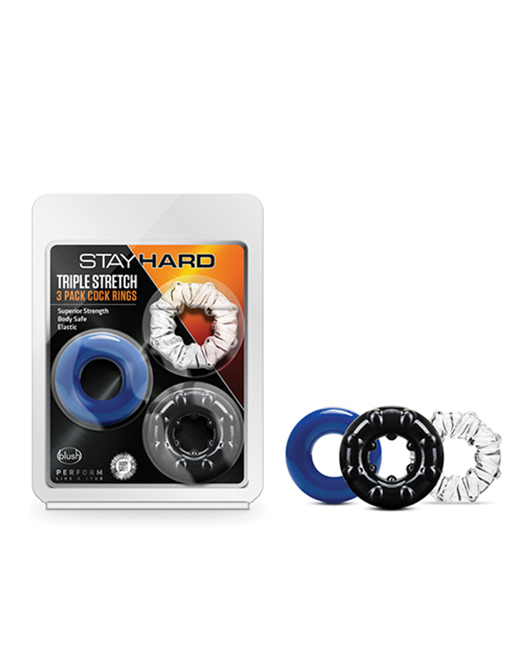 Stay Hard Triple Stretch 3 Pk Cock Ring