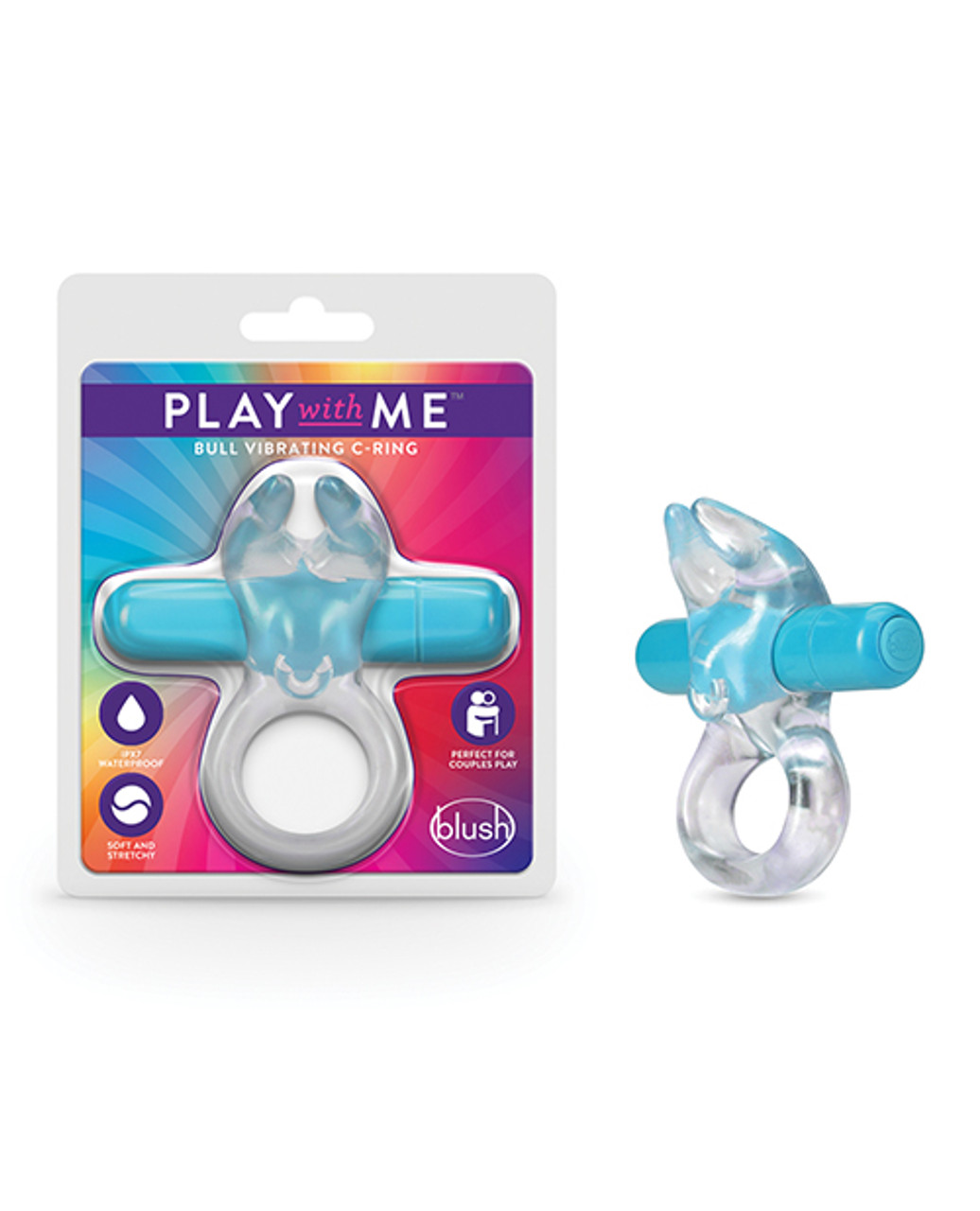 Play With Me Bull Vibrating C-ring Blue