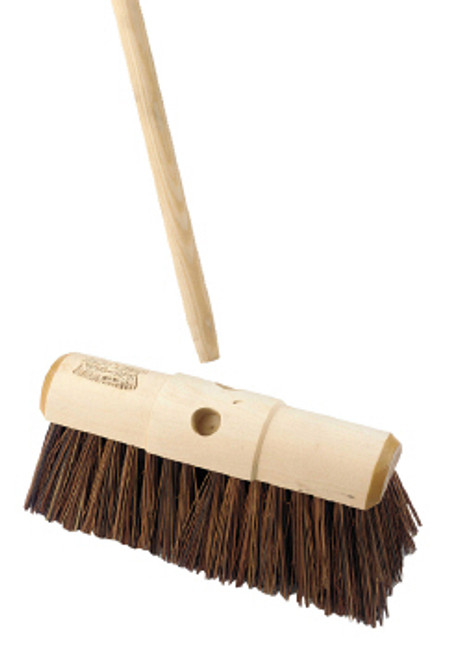 Industrial Stiff Yard Brush & Handle Complete 13"