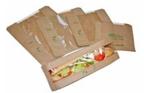 Degradable Brown Baguette Bag Film Front 4" x 6" x 14" x 1000
