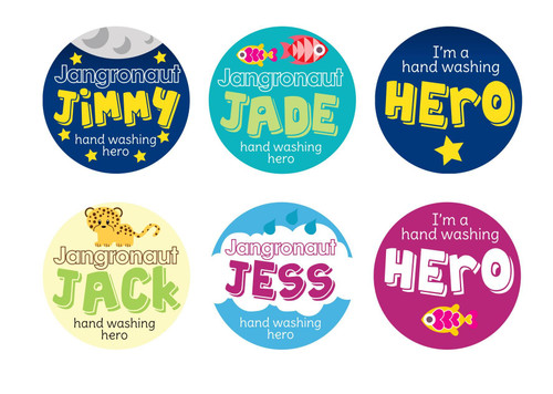 Jangronauts Round Pupil Stickers Set Mixed x 6