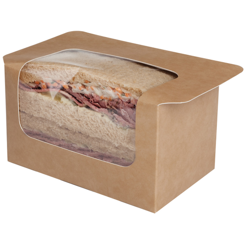Kraft Heat Seal Sandwich Pack 125mm x 77mm x 72mm x 500