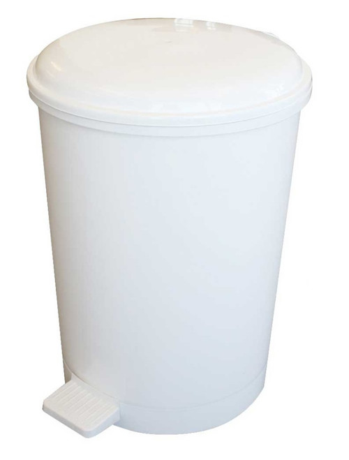 Pedal Bin White Plastic 6lt x6