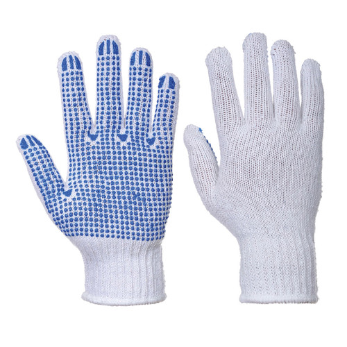 Polka Dot Gloves White/Blue Medium