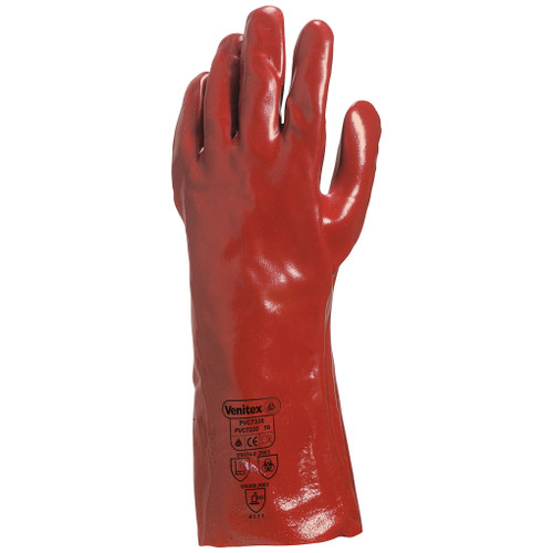 Red PVC Coated 14" Gauntlet Size 10.5 x Pair