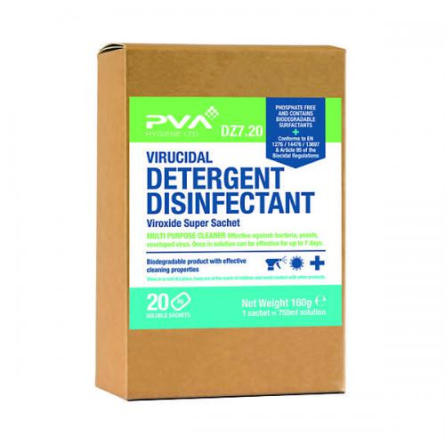 PVA Virucidal Detergent Disinfectant 20 Sachets