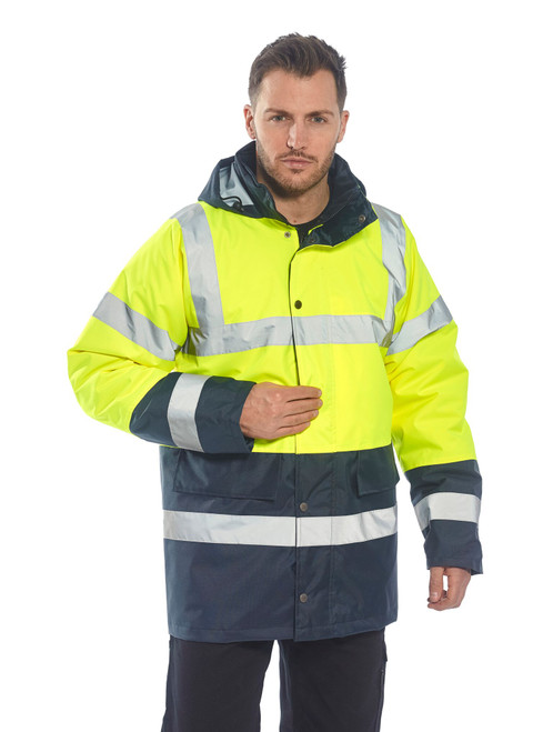 Hi Vis Contract Traffic Jacket Extra Large Yellow / Navy
