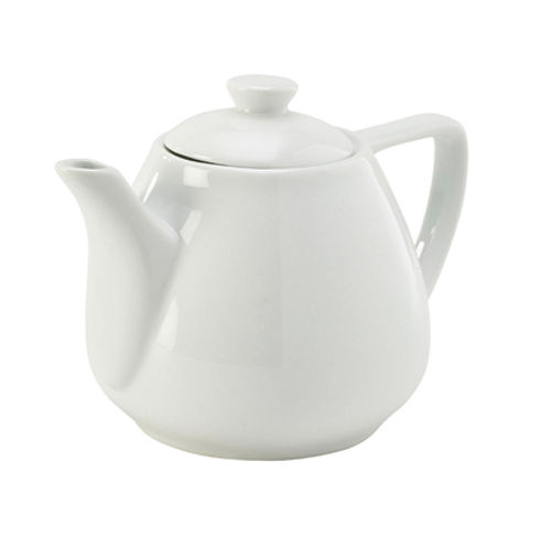 Genware Porcelain Contemporary Teapot 45cl/16oz White x 6