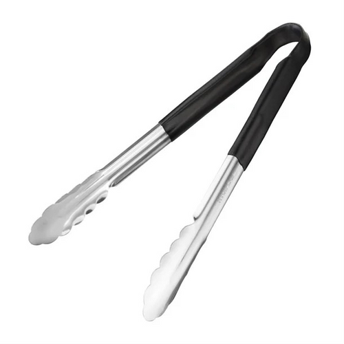 Colour Coded Black Serving Tongs 300mm