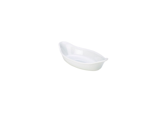 Genware Porcelain Oval Eared Dish 22cm White x 4