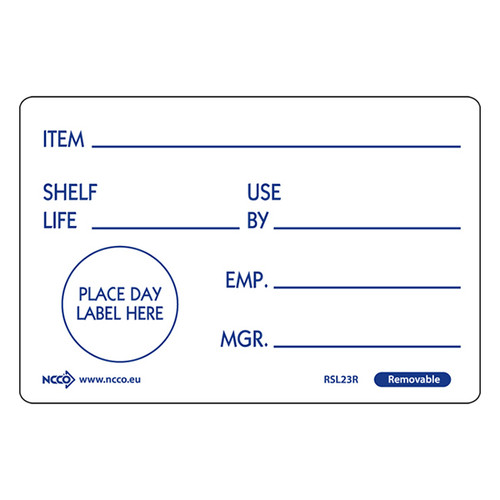 Shelf Life Labels Removable 50mm x 75mm x 500 x Roll