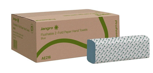 Flushable Z Fold Hand Towel 1ply Blue x 4360