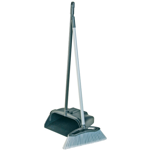 Premium Lobby Dustpan & Brush Plastic Black