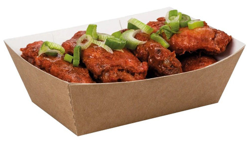 Open Kraft Tray Small 124x87x42mm x 500 Compostable