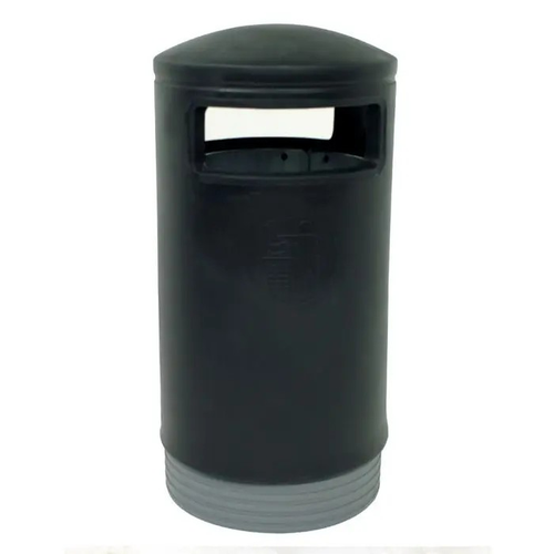 Hooded Top Outdoor Litter Bin Black 75 Litre