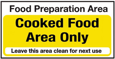 Cooked Already Sign Cooked Food Only Sign 200 x 100mm - PPS