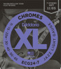 D'Addario ECG24-7 Chromes Flat Wound 7 String Electric Guitar Strings-jazz-light-11-65