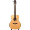Full front view of Alvarez Artist Series AF60 acoustic guitar in natural finish with herringbone body detailing. card