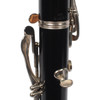 Close-up of the rear thumb rest and keywork on a used Selmer Series 9 Bb clarinet. card