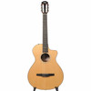 Full front view of the Taylor 212ce-N nylon-string acoustic-electric guitar with a natural finish and Venetian cutaway. card