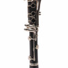 Close-up of the lower joint of the Yamaha YCL-450N clarinet highlighting the silver-plated keys and tone holes. card