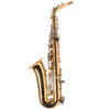 Rear view of the Yamaha YAS-200ADII Advantage alto saxophone with gold lacquer finish. card