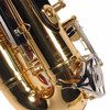 Close-up of the Yamaha YAS-200ADII model marking, lower bow, and key guard. card