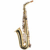 Full rear view of the used Yamaha YAS-23 alto saxophone showing the keywork and body. card