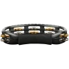 Hand Held ABS Tambourine, Black, Mixed nickel plated steel / solid brass jingles Handle