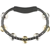 Hand Held ABS Tambourine, Black, Mixed nickel plated steel / solid brass jingles Top view