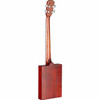 Rear angle of cigar box guitar card