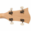Rear close-up of Gumby-style headstock showing four geared tuning machines with white buttons. card