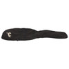Black Fender gig bag included with the used Squier Affinity Strat electric guitar. card