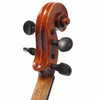 Rear close-up of the scroll, tuning pegs, and neck showing visible wear and discoloration on the neck. card